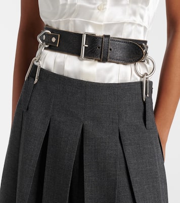Jupe midi en laine vierge | Prada