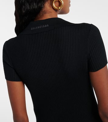 Vestido estilo polo en mezcla de lana | Balenciaga