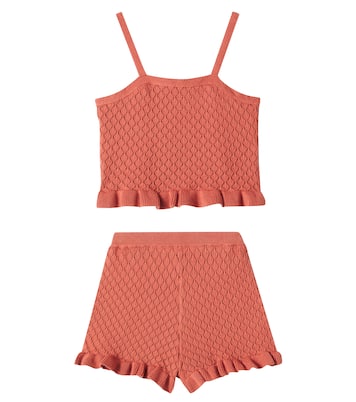 Top e shorts in crochet di cotone | Rylee + Cru