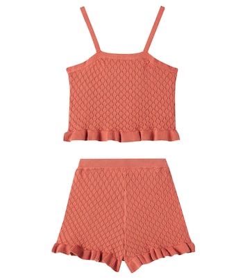 Top e shorts in crochet di cotone | Rylee + Cru