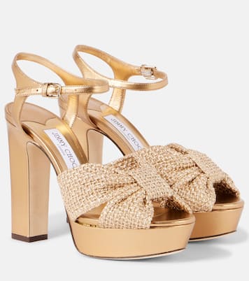 Sandali Heloise 120 con pelle metallizzata | Jimmy Choo