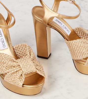 Sandali Heloise 120 con pelle metallizzata | Jimmy Choo