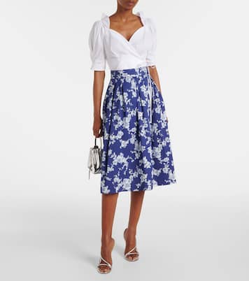 Floral faille midi skirt | Carolina Herrera