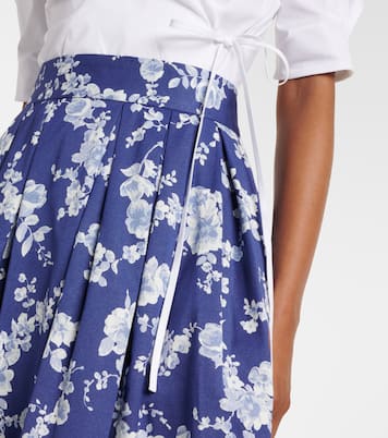 Floral faille midi skirt | Carolina Herrera
