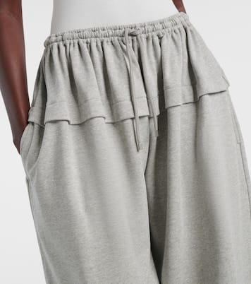 Ruffled cotton-blend track pants | Alaïa