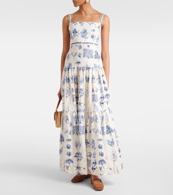 Bedrucktes Maxikleid Lima aus Leinen | Agua by Agua Bendita