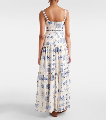 Bedrucktes Maxikleid Lima aus Leinen | Agua by Agua Bendita