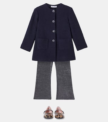 Logo animal-printed leather Mary Jane flats | Dolce&Gabbana Kids