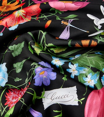 Foulard en soie à fleurs | Gucci