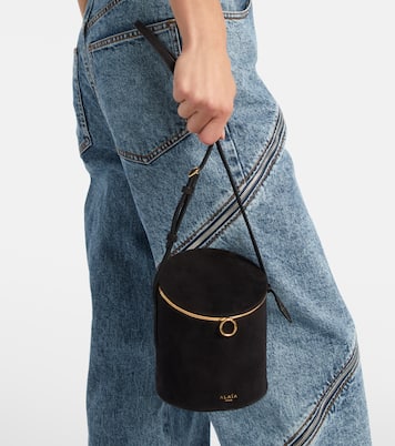 La Canette Small suede bucket bag | Alaïa