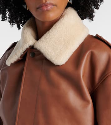 Bomberjacke aus Leder mit Shearling | Saint Laurent