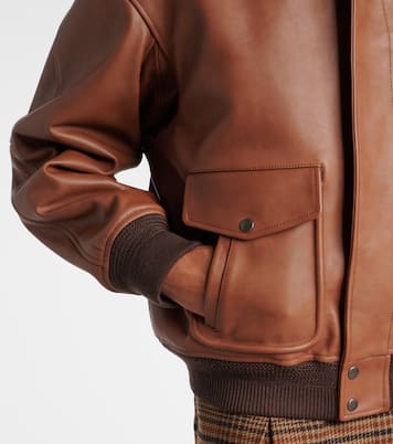 Bomberjacke aus Leder mit Shearling | Saint Laurent