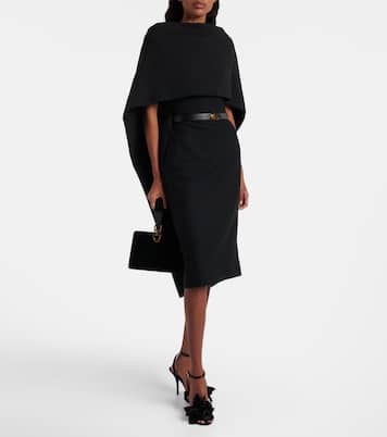 Belted caped midi dress | Ferragamo