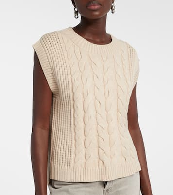 Pixie cable-knit sweater vest | Varley