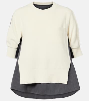 Jersey de lana a rayas a capas | Sacai