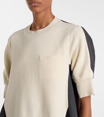 Jersey de lana a rayas a capas | Sacai
