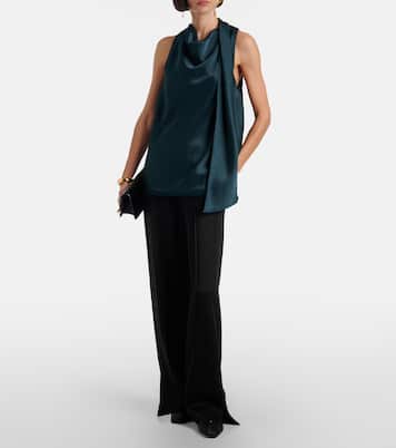 Scarf-detail satin top | Vince