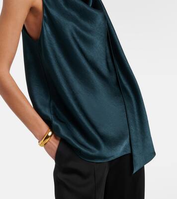 Scarf-detail satin top | Vince