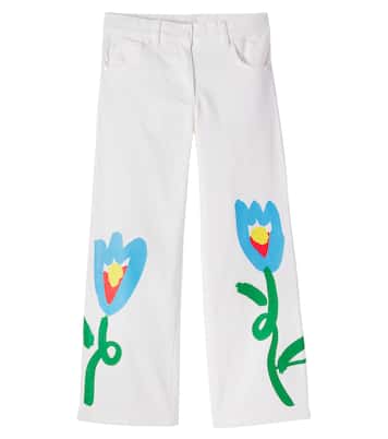 Floral cotton gabardine pants | Stella McCartney Kids