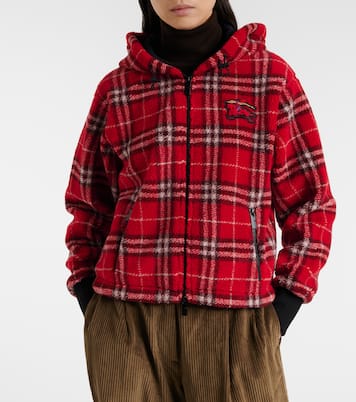 Burberry Check hooded wool-blend jacket | Burberry