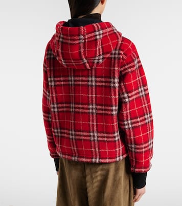 Burberry Check hooded wool-blend jacket | Burberry