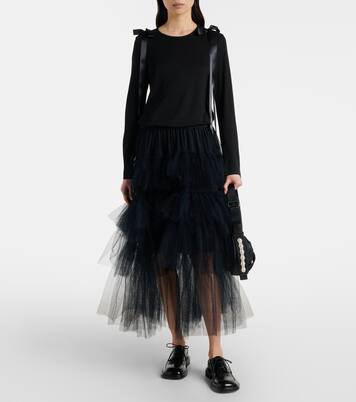 Bow-detail jersey top | Simone Rocha