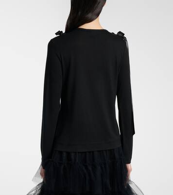 Bow-detail jersey top | Simone Rocha