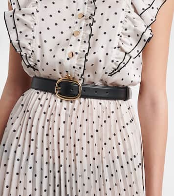 Belted polka-dot pleated midi dress | Self-Portrait