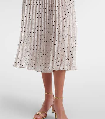 Belted polka-dot pleated midi dress | Self-Portrait