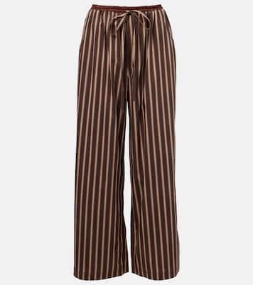 Striped cotton-blend wide-leg pants | Jacques Wei