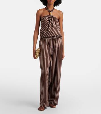 Striped cotton-blend wide-leg pants | Jacques Wei