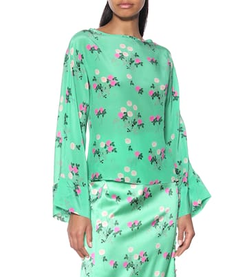 Blusa a stampa floreale in seta | BERNADETTE