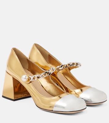 Escarpins en cuir métallisé | Miu Miu