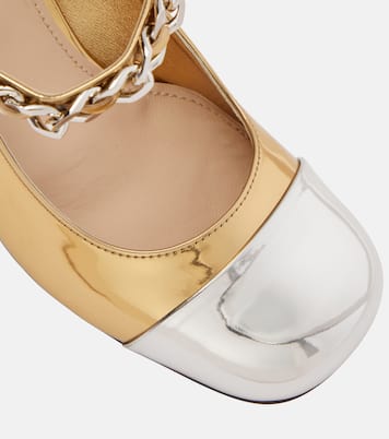 Escarpins en cuir métallisé | Miu Miu