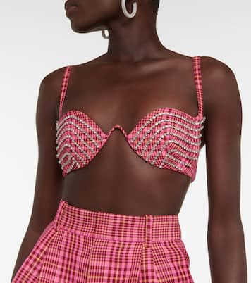 Embellished wool-blend bra | Area