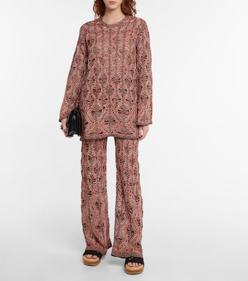 Openwork linen and silk minidress | Chloé