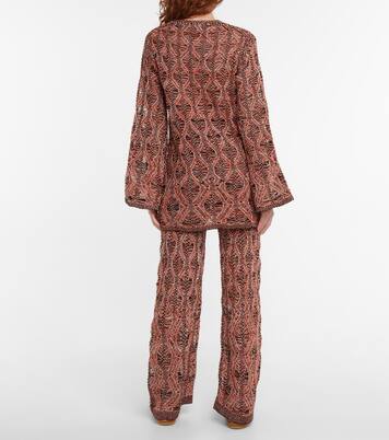 Openwork linen and silk minidress | Chloé