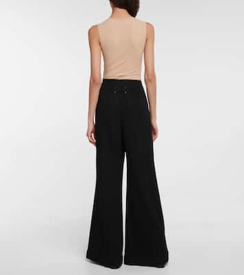 Pantaloni in crêpe a gamba larga e vita alta | Maison Margiela
