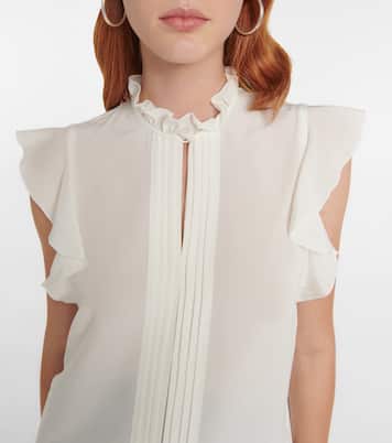 Ruffled silk satin top | Etro