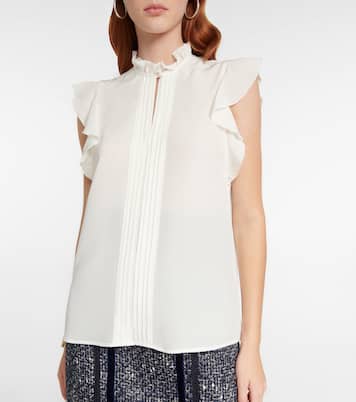 Ruffled silk satin top | Etro