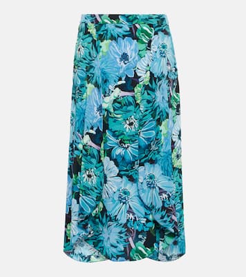 Gonna in seta crêpe de chine con stampa | Stella McCartney