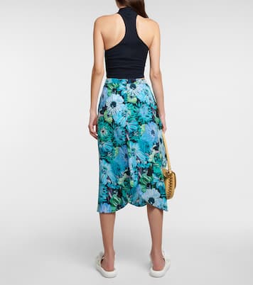 Gonna in seta crêpe de chine con stampa | Stella McCartney
