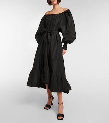 Off-shoulder faille maxi dress | Patou