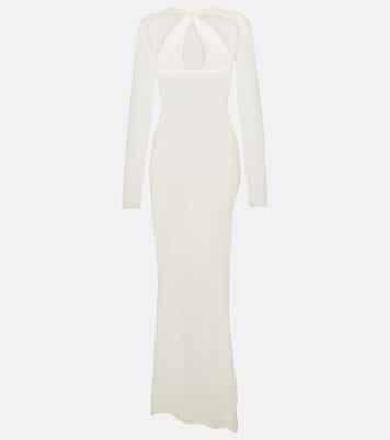 Semi-sheer cutout wool-blend maxi dress | Coperni