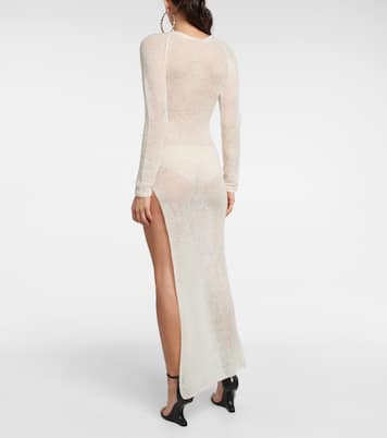 Semi-sheer cutout wool-blend maxi dress | Coperni