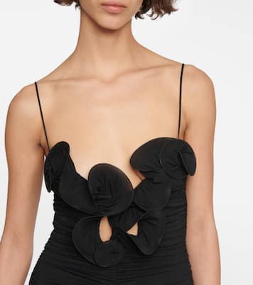 Floral-appliqué ruched minidress | Magda Butrym