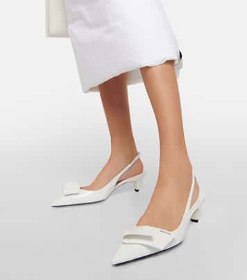 Slingback-Pumps Modellerie aus Leder | Prada