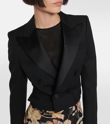 Cropped wool tuxedo jacket | Saint Laurent