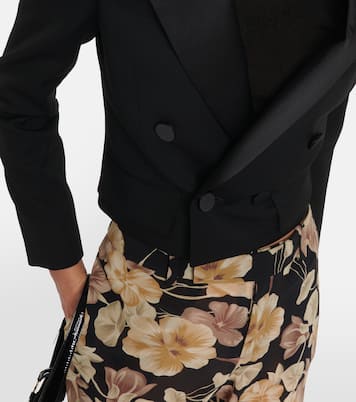 Cropped wool tuxedo jacket | Saint Laurent