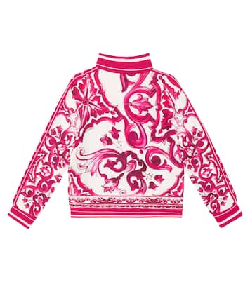 Majolica cotton jersey track jacket | Dolce&Gabbana Kids